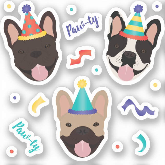 Birthday French Bulldogs Confetti (Front)