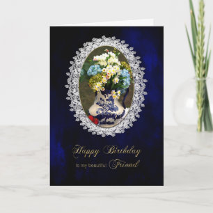 BIRTHDAY - FRIEND - OLD FASHION - LACE CARD