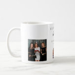 Birthday friend white black photo names coffee mug<br><div class="desc">A gift from friends for a woman's 21st birthday, celebrating her life with 3 of your photos of her, her friends, family, interest or pets. Personalise and add her name, age 21 and your names. Black coloured letters. A chic, classic white background. Her name is written with a modern hand...</div>