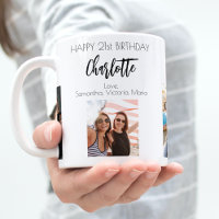 Birthday friend white black photo names