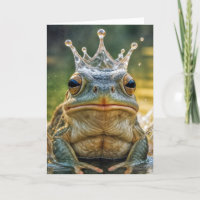 Birthday Frog Wearing a Water Splash Crown