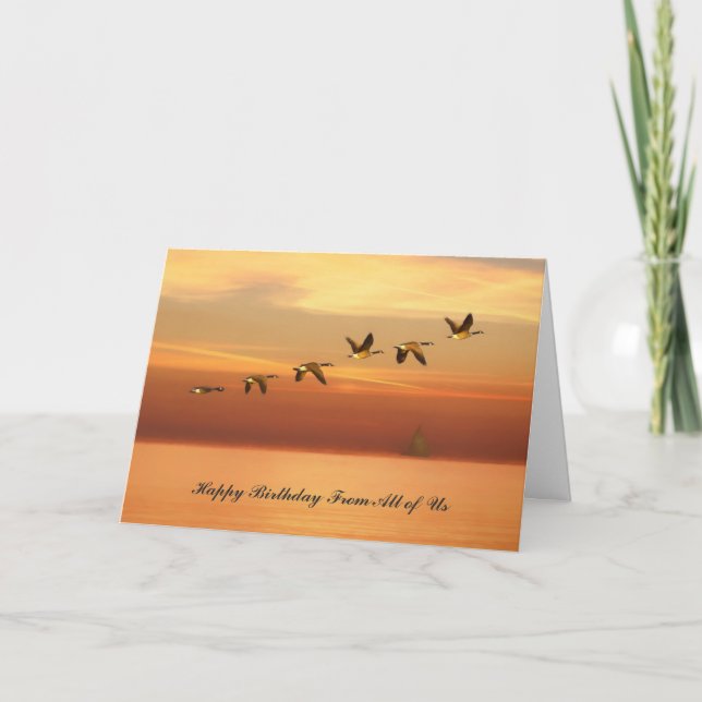 Birthday, From All, Canada Geese in Flight Card (Front)