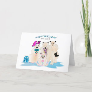 Birthday From All of Us Polar Bear Family of Four Card