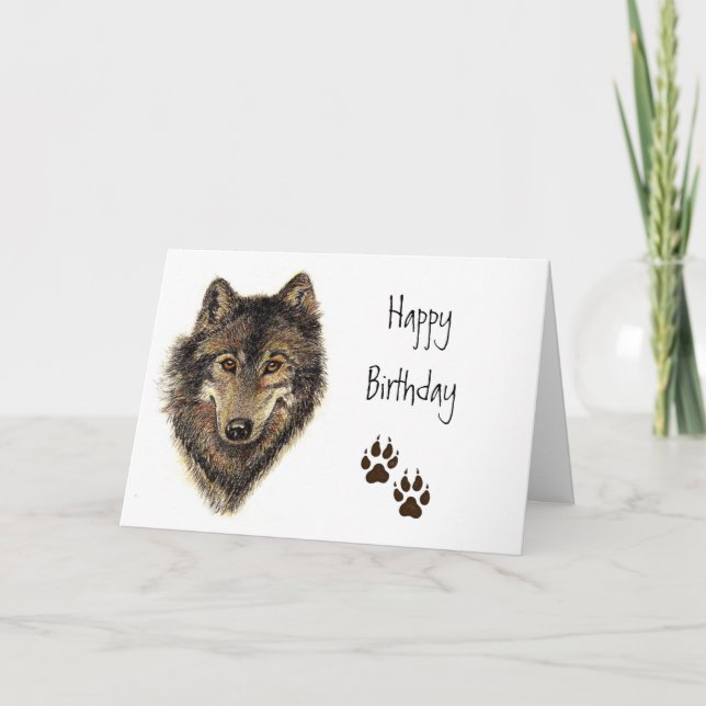 Birthday from Group,  Wolf, Wolves Animal Nature, Card (Front)