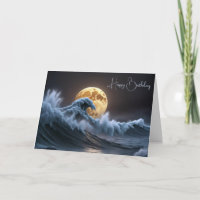 Birthday Full Moon In Ocean Wave