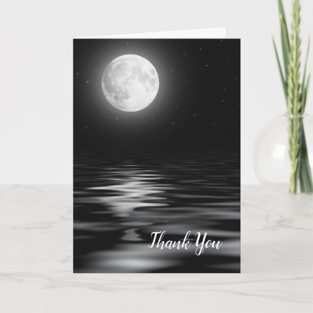 Birthday Full Moon on Water Card (Front)