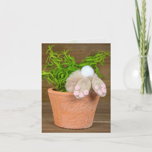 birthday fun bunny in flower pot card (Front)