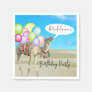 Birthday Fun  Desert Camel Balloons Colourful  Napkin