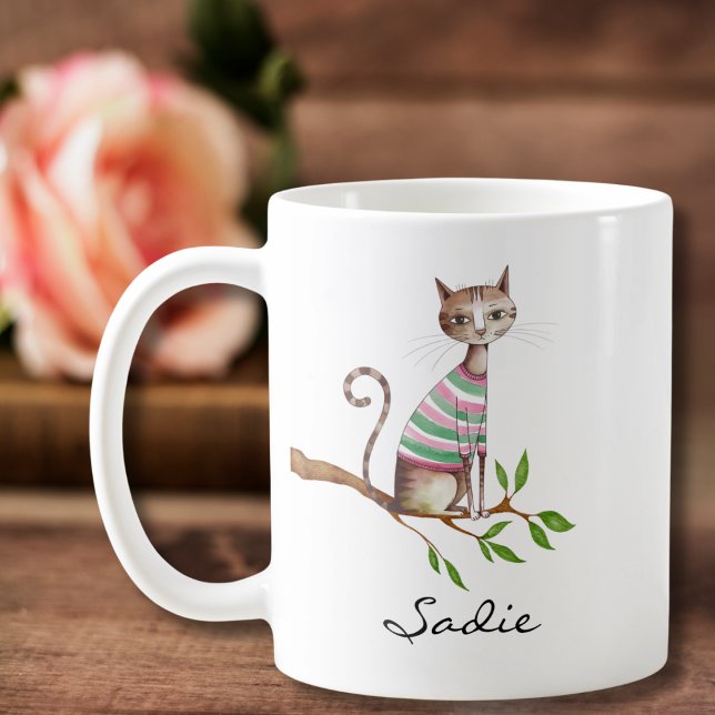 Birthday Funny Cat Cute Cat Mum Personalised  Coffee Mug (Creator Uploaded)