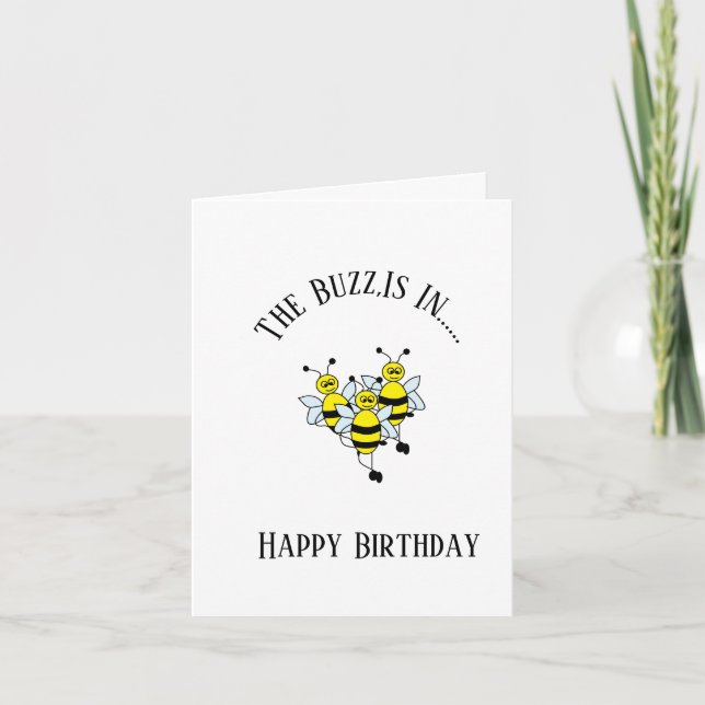 Birthday G Card : The Buzz is In (Front)