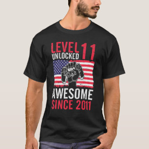 Birthday Game Level 11 Years Old Unlocked Awesome  T-Shirt