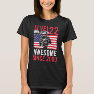 Birthday Game Level 22 Years Old Unlocked Awesome T-Shirt