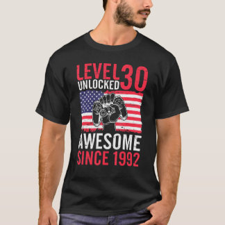 Birthday Game Level 30 Years Old Unlocked Awesome T-Shirt