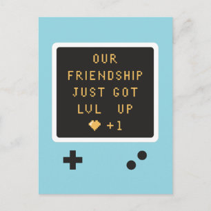 Birthday Gameboy Friendship Level Up Another Year  Postcard