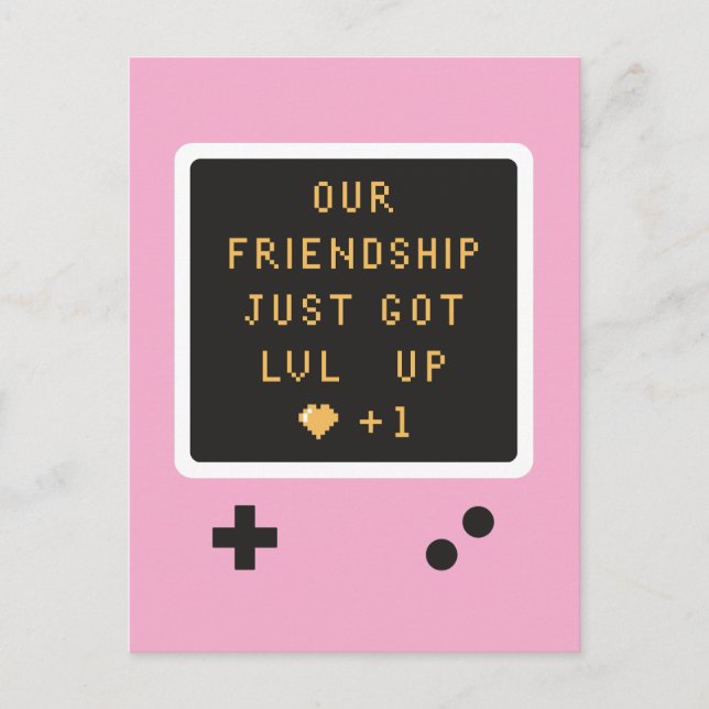 Birthday Gameboy Friendship Level Up  Postcard (Front)
