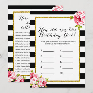 Birthday Games x2 - how old | who knows her Invitation