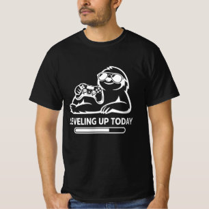 Birthday Gaming Sloth Levelling Up Today T-Shirt