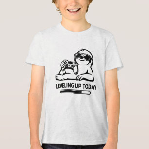 Birthday Gaming Sloth Levelling Up Today Tri-Blend Shirt