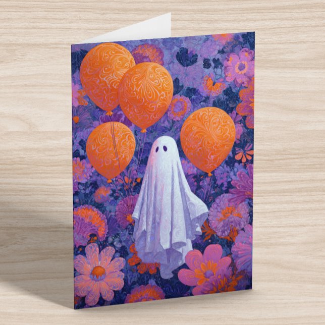 Birthday Ghost Halloween  Postcard (Creator Uploaded)