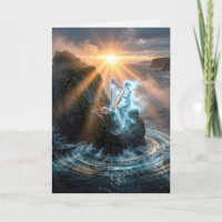 Birthday Ghostly Ocean Spirit Playing a Harp