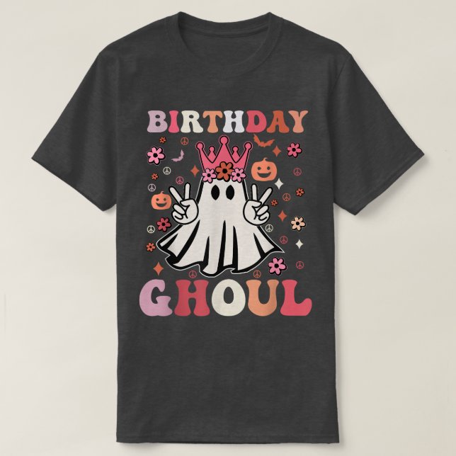Birthday Ghoul Cute Ghost Funny Halloween Costume  T-Shirt (Design Front)