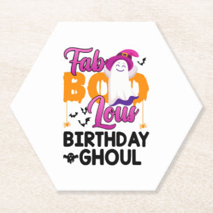 Birthday Ghoul Halloween Girls Womens Fab Boo Lous Paper Coaster