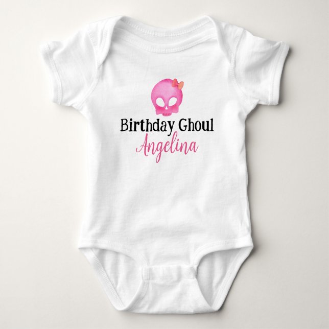 Birthday Ghoul Skeleton Baby Party Shirt Bodysuit (Front)