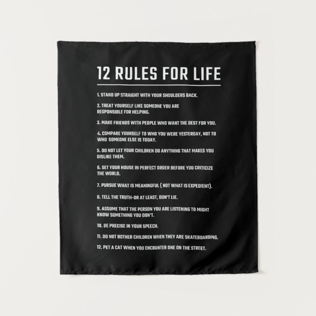 Birthday Gift 12 Rules For Life Tapestry (Front)
