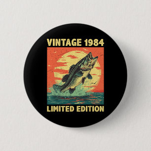 Birthday Gift 1984 Fishing Fisherman Fish Gift Bir 6 Cm Round Badge