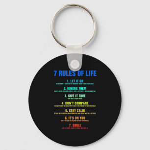 Birthday Gift 7 Rules Of Life Key Ring