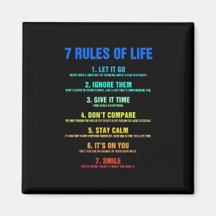 Birthday Gift 7 Rules Of Life Magnet
