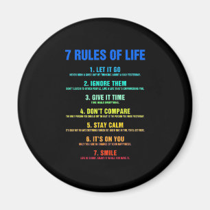 Birthday Gift 7 Rules Of Life Magnet