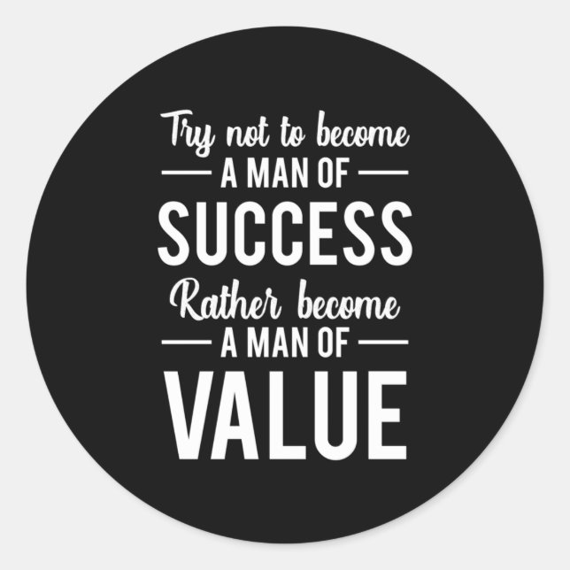 Birthday Gift A Man Of Success Classic Round Sticker (Front)
