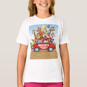 Birthday Gift Animal Party Car Ride-Birthday T-Shirt