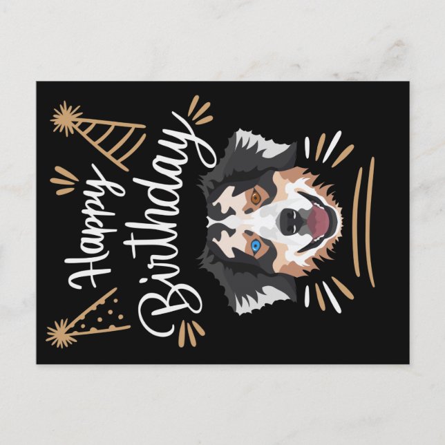 Birthday Gift Australian Shepherd Postcard (Front)