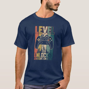 Birthday Gift Awesome Since 1972 Level 50 Unlocked T-Shirt