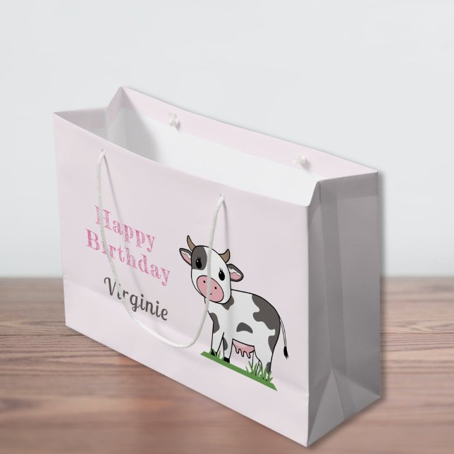 Birthday Gift Bag with a Cute Cow (Birthday Gift Bag with a Cute Cow)