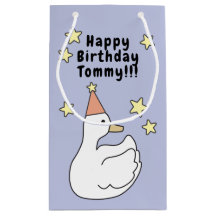 Birthday gift bag with a duck