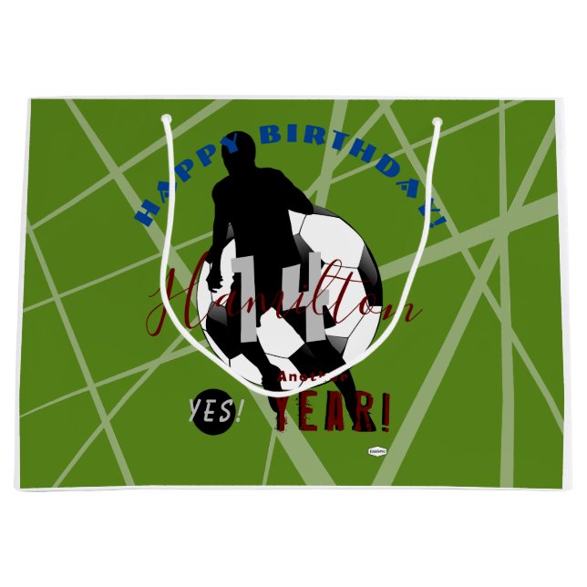 Birthday Gift Bag with Soccer Theme HAMbyWG (Front)