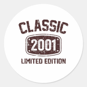 Birthday Gift Classic 2001 Limited Edition Round Sticker