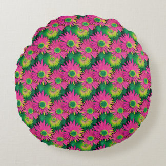 Birthday Gift | Colourful Daisy Flower Arrangement Round Cushion