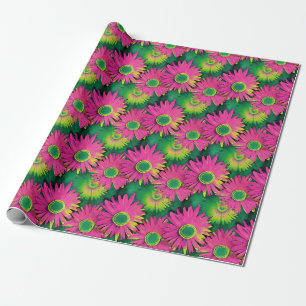 Birthday Gift Colourful Daisy Flower Arrangement Wrapping Paper