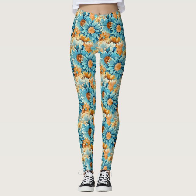Birthday Gift | Colourful Floral Leggings (Front)