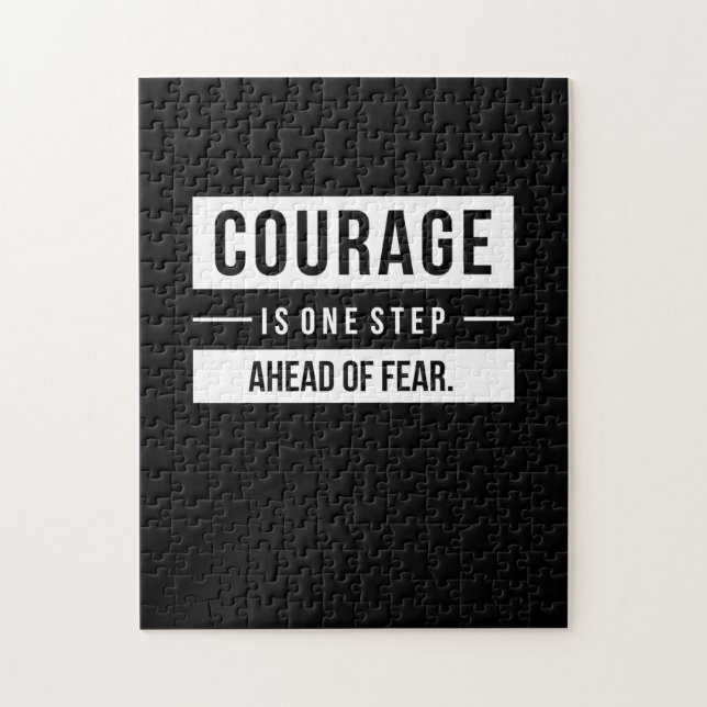 Birthday Gift Courage Is One Step Ahead Of Fear Jigsaw Puzzle (Vertical)