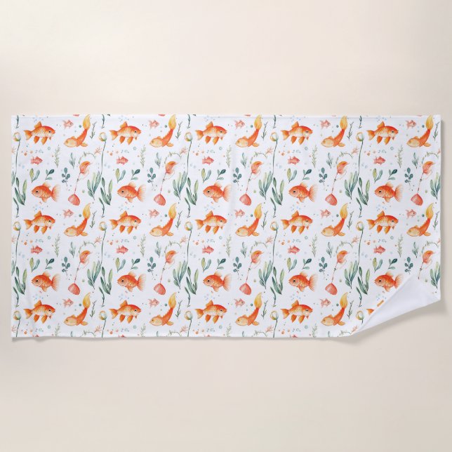 Birthday Gift | Fish All Day Beach Towel (Front)