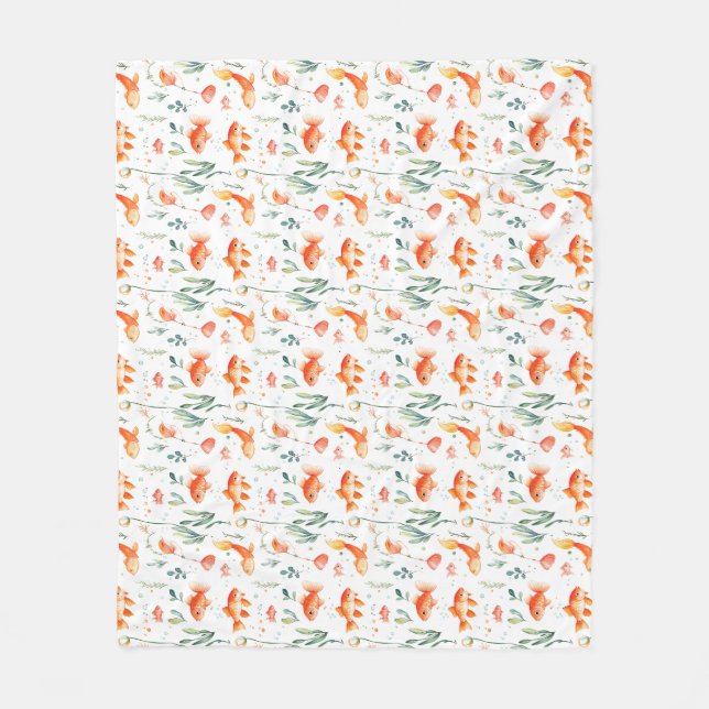 Birthday Gift | Fish All Day Fleece Blanket (Front)