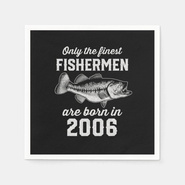 Birthday Gift Fisherman Fishing 2006 Napkin (Front)