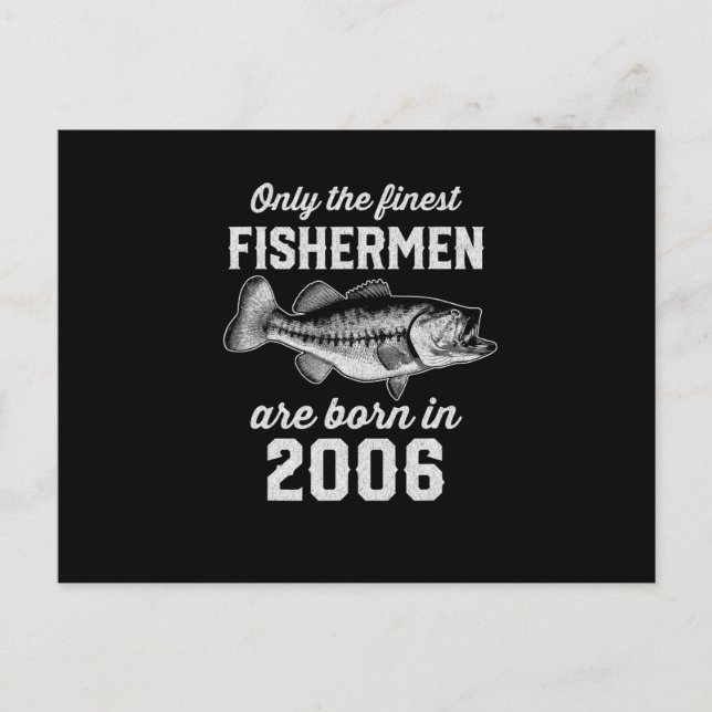 Birthday Gift Fisherman Fishing 2006 Postcard (Front)