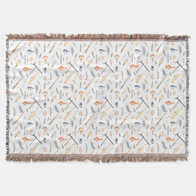 Birthday Gift | Fishing Is Fun Catching Is Better Throw Blanket (Front)