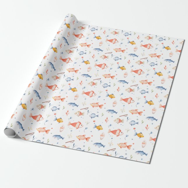 Birthday Gift | Fishing May Not Be Everything Wrapping Paper (Unrolled)
